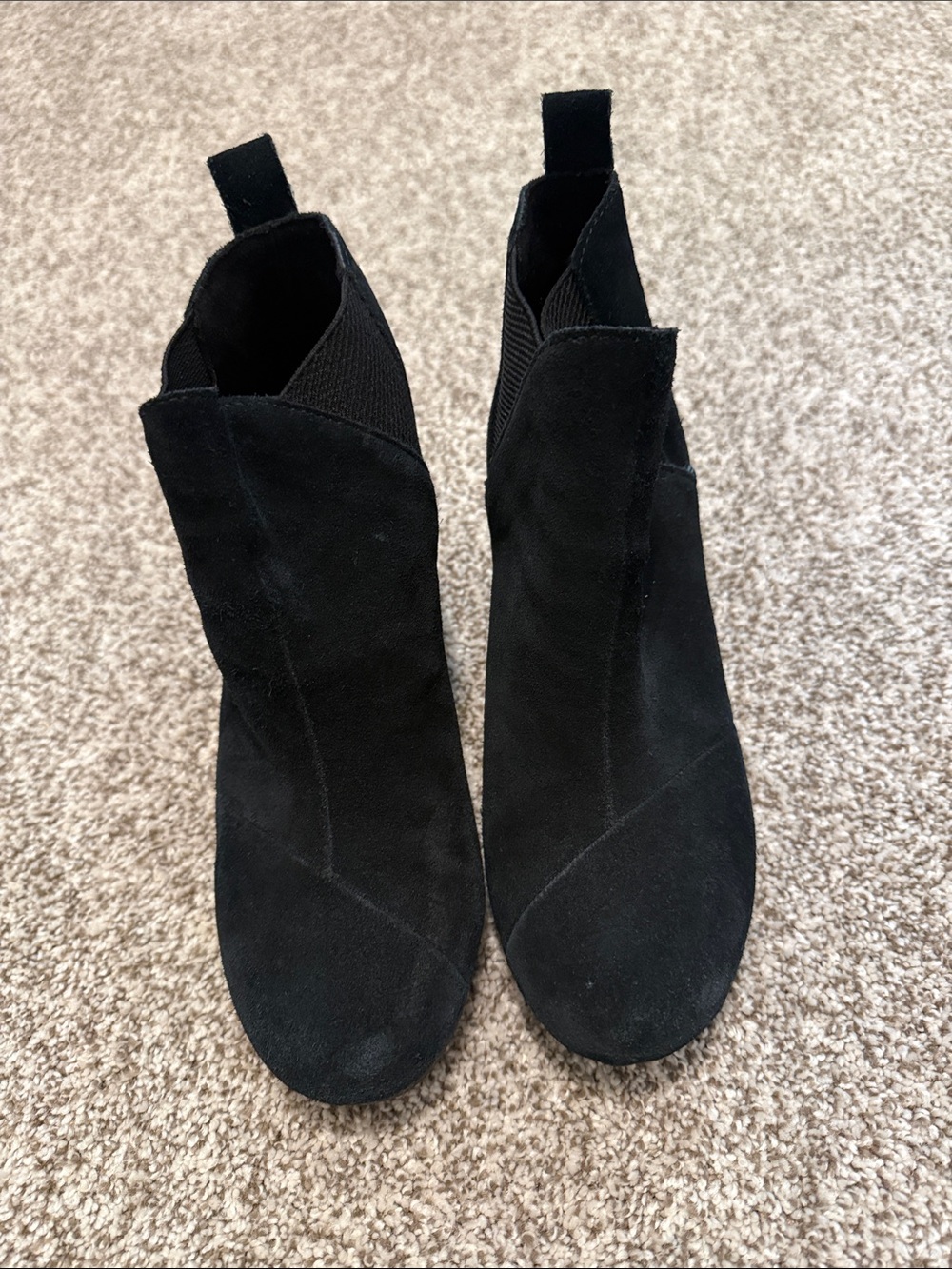 Toms Black Suede Ankle Booties